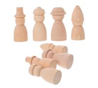 GARIOUANS 8 Pièces Wooden Building Blocks Set For DIY Painting Educational Toy Handmade Creative Gift