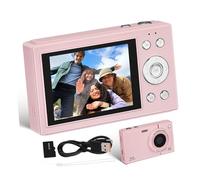 GARIOUANS Appareil Photo Numérique Compact pour Débutants et Adolescents Caméra Rétro WiFi avec Zoom et Carte Caméra Portable Rose pour Filles et Garçons