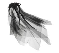 GARIOUANS Bandeau Voile Mariée Noir avec Voile Maille Respirante et Roses Réalistes Accessoire Halloween et Jour des Morts Confortable pour Port Prolongé