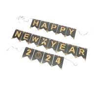 GARIOUANS Bannière Décorative De Fanion Bannière De Bonne Année Fête Bienvenue Disco Décoration Drapeau Eve An