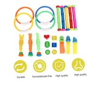 GARIOUANS Bâtons De Plongée Et Anneaux De Plongée pour Garçon Et Filles, Ensemble 21 Pièces, Plastique Coloré, Jouets De Piscine pour Débutants, Jeu De Natation Ludique