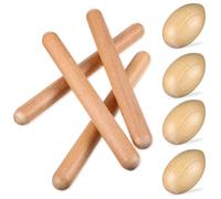 GARIOUANS Bâtons Rythmiques en Bois Naturel 4 Pcs Œufs Shaker 4 Pcs Instruments de Percussion pour Garçon et Filles Débutants 20 Cm Musical Éducatif pour Apprentissage du Rythme