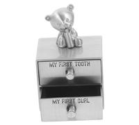 GARIOUANS Boîte à Dents Métallique Double Type Tiroir Boîte Souvenirs pour Premières Dents et Cheveux Compacte et Portable pour Garder les Souvenirs d'Enfance