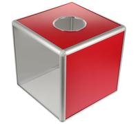 GARIOUANS Boîte à Dons Transparente Multifonctionnelle 30x30x30 Cm en Aluminium, Urne Cubique pour Tirage au Sort, Fournitures de Tombola pour Réunions et Événements Couleur