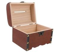 GARIOUANS Boîte de Rangement Bois Rétro avec Serrure Sécurisée Coffre à Économies et Boîte à Bijoux pour Colliers Boucles Doreilles et Petits Petit Modèle avec Verrou Cœur