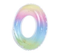 GARIOUANS Bouée Piscine Gonflable Adulte Anneau Natation Translucide Dégradé Arc Ciel avec Sequins Flotteur de Sécurité pour Plage et Piscine
