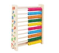 GARIOUANS Boulier Bois Rangées Cadre de Calcul Arithmétique pour Garçon Fille Éducation Précoce Apprentissage Sécurisé Bords Tranchants Couleur Aléatoire Couleur Aléatoire