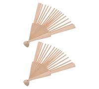 GARIOUANS Cadres D'éventails Pliants en Bois Brut 23 Cm, Lot de 2 Pièces, 16 Baleines pour Fabrication Diy, Matériel de Fans Stable et Solide, Loisirs Créatifs et Projets Manuels
