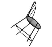 GARIOUANS Chaise Miniature Fer Robuste pour Maison de Poupée Accessoire Décoratif Réaliste pour Meubles de Chambre et Salon Ornement Élégant pour Bureau et Coiffeuse Noire