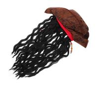 GARIOUANS Chapeau de Pirate avec Perruque Dreadlocks pour Cosplay Accessoire de Fête Halloween pour Adultes pour Carnaval et Événements Thématiques