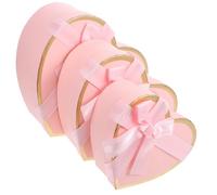 GARIOUANS Coffret Présent en Carton Forme Cœur Rose Lot 1 Boîte Gigogne pour Emballage Bijoux Parfums et Rouges à Lèvres Décorations Saint-Valentin et Anniversaires Boîte Présent