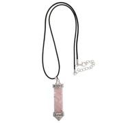 GARIOUANS Collier Pendentif Cristal Naturel Hexagonal Pendentif Cœur Pierre Rose Bouteille Verre Double Charme Porte-écartement Ajustable pour Femmes et Hommes