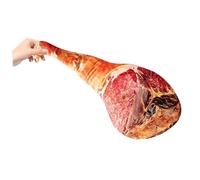 GARIOUANS Coussin à Câliner de Jambon Simulé 60 Cm, Grand Oreiller Peluche Doux pour Décoration Intérieure, Oreiller Câlin Original, pour Canapé, Lit et Présent Humoristique