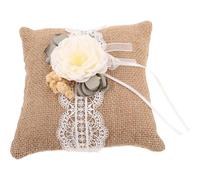 GARIOUANS Coussin Porte-Alliances Vintage en Toile de Jute Poche Intégrée Support pour Cérémonie de Fiançailles Rustique