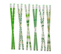 GARIOUANS Crayons à Mine en Bois Saint-patrick 48 Pièces 24 Crayons Décorés Trèfle 24 Gommes Assorties Dessin Légers Coloris Variés pour École Bureau et Loisirs Créatifs Style Aléatoire