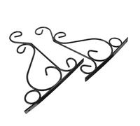 GARIOUANS Crochets Muraux en Fer Forgé pour Plantes Suspendues et Lanternes, Lot de 2 Petits Supports Noirs sans Vis, Décor Jardin Balcon Terrasse, Support Robuste et Polyvalent