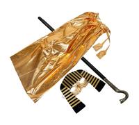 GARIOUANS Déguisement Garçon Fille Set avec Coiffe Canne Poignets Masque et Cape pour Carnaval Halloween Cosplay Accessoire Festif Égyptien Sécurisé et Confortable
