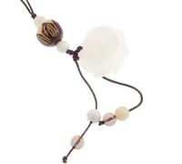 GARIOUANS Dragonne pour téléphone portable en jade blanc - Motif fleur de lotus - Porte-clés - Décoration Feng Shui - pour homme et femme