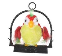 GARIOUANS Éducatif pour Garçon Fille Peluche Électrique Perroquet Parlant avec Enregistrement et Mouvement Décoration Suspendue Amusante sans Batterie Rouge Dès Ans