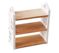 GARIOUANS Étagère Miniature de Rangement en Bois Blanc 3 Niveaux, Mini Bibliothèque pour Maison de Poupée, Meuble Délicat Compact pour Accessoires et Mini-Livres, Solution Pratique