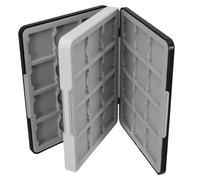 GARIOUANS Étui de Rangement Portable pour Cartes de Jeux Switch 48 Emplacements, Boîtier Rigide Abs et Silicone Souple Noir, Organisateur Compact et Magnétique pour Voyages et Usage