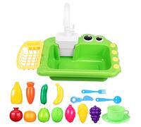 GARIOUANS Évier Garçon Fille avec Eau Courante Lavabo Compact avec Panier Égouttoir Design Réaliste et Portable pour Jeux Eau Éducatifs Garçons Filles