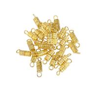 GARIOUANS Fermoirs à Vis Cylindriques en Cuivre Doré 15x4 Mm, Lot de 20 Pièces, Accessoires de Bijoux DIY pour Colliers et Bracelets, Fixation Sécurisée et Solide, Création Artisanale