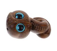 GARIOUANS Figurine Serpent Feng Shui En Bois De Santal 3,5x2 Cm, Pendentif Porte-clés, Yeux Cristaux, Décoration Micro-paysage, Amulette Année 2025, Présent Zodiaque Chinois