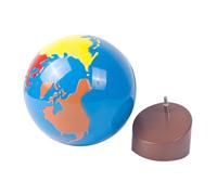 GARIOUANS Globe Terrestre Éducatif avec Socle Bois Éducatif Montessori pour Garçon Fille Décoration Stabile pour Bureau Garçon Fille Apprentissage Précoce Géographie