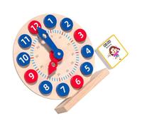 GARIOUANS Horloge Éducative Bois Colorée pour Garçon Fille Pédagogique Cognition Apprentissage du Chiffres Modèle pour Maternelle Routine Matin et Soir