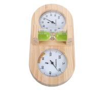 GARIOUANS Hygromètre et Thermomètre en Bois pour Sauna Vert avec Double Cadran, Minuteur Sablier 15, Accessoire Sauna Précis pour Spa Intérieur et Salle de Bain, Contrôle Température