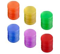 GARIOUANS Jetons de Bingo en Plastique Transparent de 19mm, Jeu de Comptage Multifonctionnel Couleurs Vives pour Garçon et Filles, pour Jeu de Loto et Apprentissage
