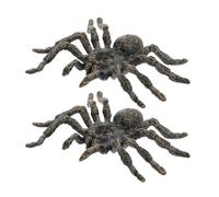 GARIOUANS Jouets Araignée Réalistes Halloween 2 Pièces Figurines Simulées 3.54X2.76 Pouces Accessoires Fête Effrayante Portable Farces