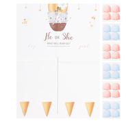 GARIOUANS Kit Décoration Fête Révélation du Bébé avec Affiche Garçon ou Fille 36 Autocollants Vote Rose et Bleu pour Shower et Anniversaire Jeu Interactif pour Invités