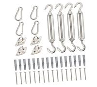 GARIOUANS Kit Fixation Toile Acier Inoxydable avec Crochet Tendeur et Ressort Traction pour Voile Ombrage Accessoires Pratiques pour Tente et Auvent Durable et Multifonctionnel