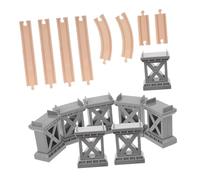 GARIOUANS Kit Ponts Bois pour Circuits de Train Supports pour Rails Courbes Ascendants Compatible avec Voies Bois et Éducatif pour Garçon Fille et Jeu Imaginatif