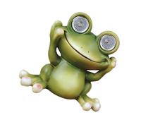 GARIOUANS Lampe Solaire Jardin Grenouille Résine Décorative Portable pour Cour Éclairage Extérieur et Facile à Installer