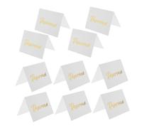 GARIOUANS Lot de 10 Chevalets de Table «réservé» en Carton Double Face avec Dorure à Chaud Dorée, 10 Cm X 15 Cm, Cartes de Placement pour Mariage, Fêtes et Restaurants, Panneaux Réservés