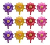 GARIOUANS Lot de 12 Ballons Aluminium Tournesol 18 Pouces Décoration Fête Anniversaire et Mariage Ballons Fleurs Colorés Jaune Rose Violet Rouge Film D’Aluminium Résistant