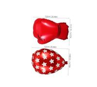 GARIOUANS Lot de 12 Ballons en Aluminium Rouges 8 Ballons de Moufles de Boxe Gonflables et Décorations pour Fête D’Anniversaire Garçon Thème Boxe et Catch Sportive