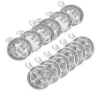 GARIOUANS Lot de 12 Breloques en Métal Pendentifs Porte-clés Saint Benoît Style Italien Unisexe Couleur Métal Décorations Chrétiennes DIY Artisanat Noël Anniversaire Fêtes Style Aléatoire