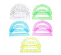 GARIOUANS Lot de 12 Rapporteurs Semi-circulaires Plastiques Transparants Colorés, Grande Taille, Outils de Mesure D’angle pour Fournitures Scolaires Bureau, Usage Scolaire et Dessin