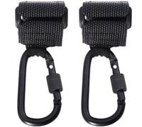 GARIOUANS Lot de 2 Crochets pour Poussette en Alliage et Pu Noir, Augmentant L'espace de Rangement, Supportant Jusqu'à 30kg, pour Transporter Paquet de Courses Lors du Shopping