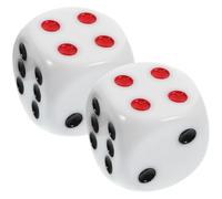 GARIOUANS Lot de 2 Gros Dés de Jeu de Société 30 Mm à Coins Arrondis Rouge et Noir, Accessoires Légers pour Jeux D’Ambiance, Soirées et Bars, Dés Multi-Faces pour Adultes et Familles