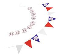 GARIOUANS Lot de 2 Guirlandes Triangulaires en Papier Thème Baseball, Décorations pour Fête D'anniversaire Sportive, Bannière Joyeux Anniversaire, Drapeaux Suspendus pour Club Sportif