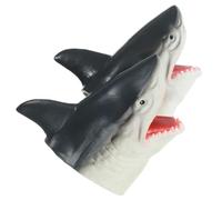 GARIOUANS Lot de 2 Marionnettes à Main en Silicone Souple Forme Requin Petit Modèle, Jouets à Mordiller Les Doigts Garçon et Filles, Marionnette à Main Animale Réaliste, Jeu Éducatif
