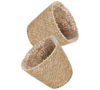GARIOUANS Lot de 2 Paniers à Fleurs Tressés en Osier Naturel Jardinières Respirantes pour Plantes D’Intérieur Pots Rustiques 22X21X15 CM Paniers de Rangement Polyvalents pour Décoration