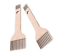 GARIOUANS Lot de 2 Peignes en Bois Double Extrémité pour Métier à Tisser Outil Portable de Tissage Précis Dents Profilées pour Tapisseries Tricot et DIY Créatif