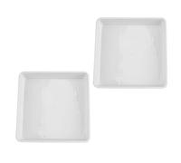 GARIOUANS Lot de 2 Plateaux Carrés en Plastique Blanc pour Pots de Fleurs, Soucoupes D'égouttage Drainage, 40 Cm, Adaptés Intérieur et Extérieur, Bac à Eau pour Plantes et