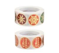 GARIOUANS Lot de 2 Rouleaux D’Autocollants Dorés de Noël 25 CM Papier Auto-Adhésif 1000 Pièces pour Décoration Festive Emballage Présent et Loisirs Créatifs